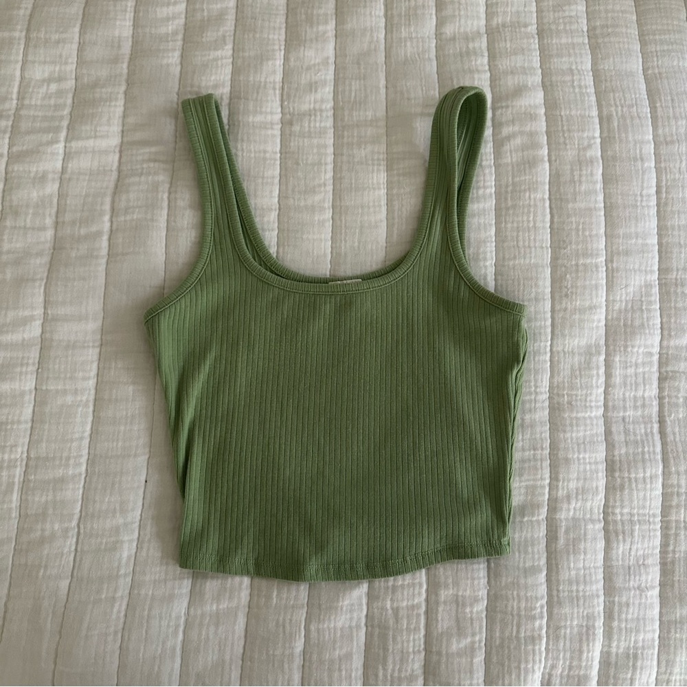 Full Tilt Green Crop Tank Top